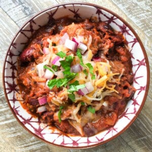 Pulled pork chili mexican food